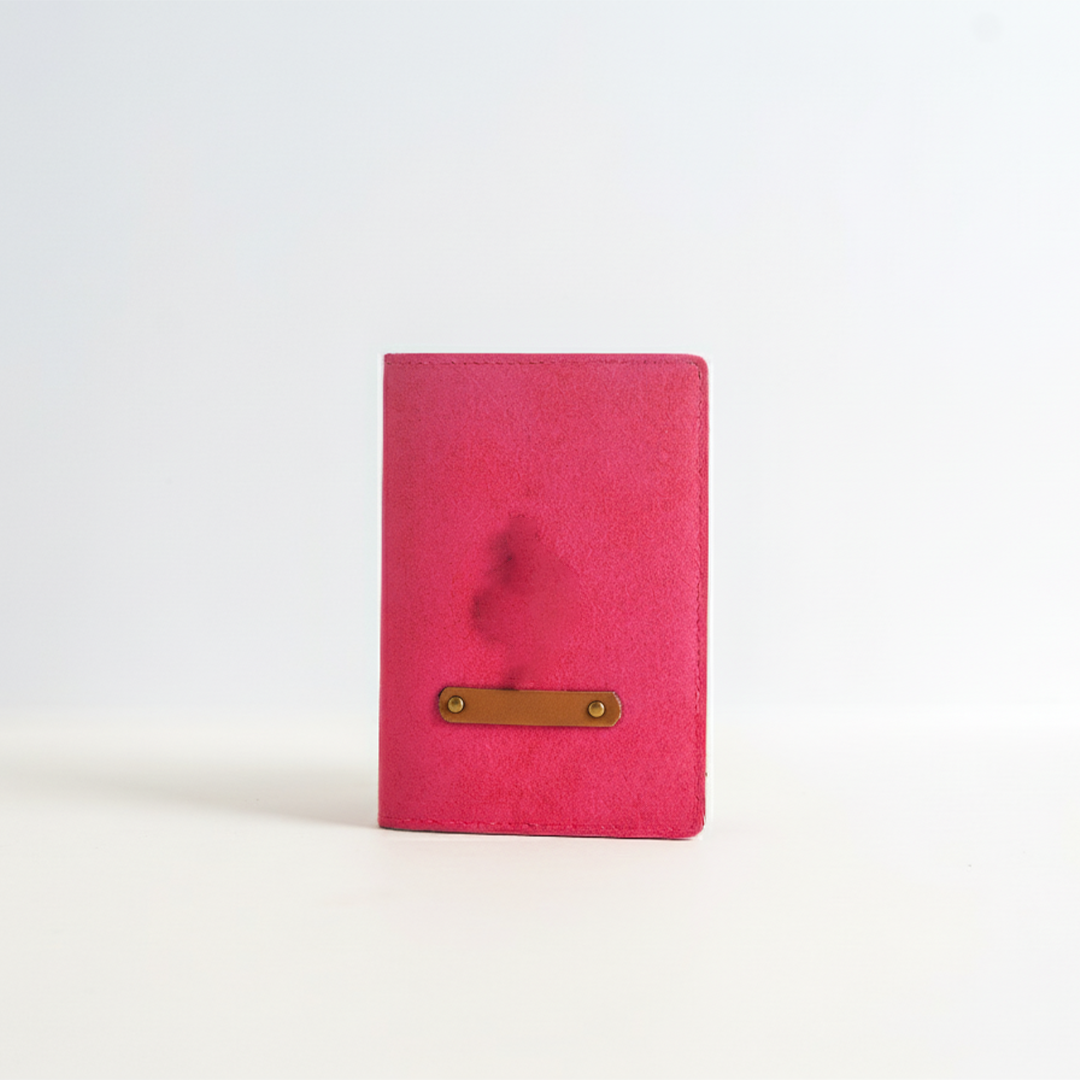 Personalized Passport Cover In Dark Pink