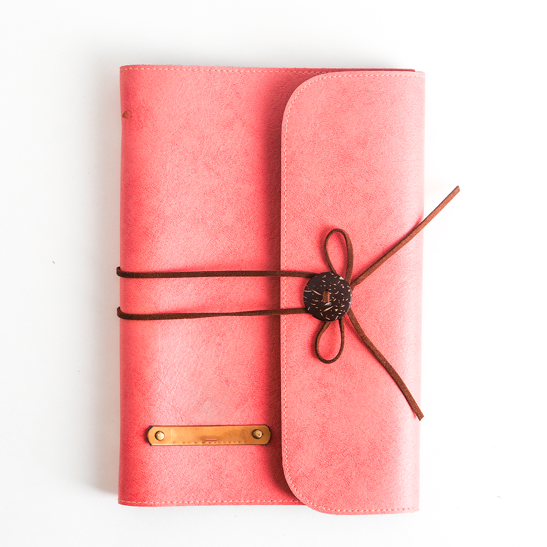 Personalized Diary in Peach Pink