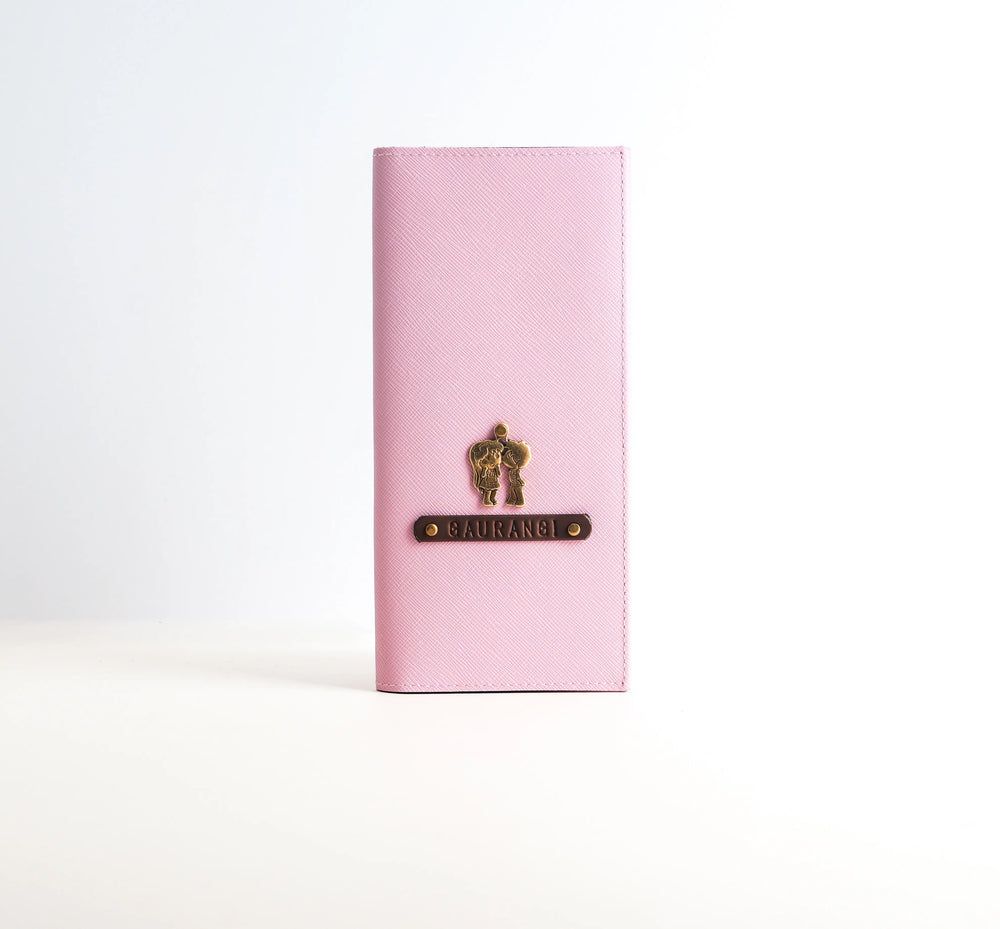 Personalized Passport Organizer in Blush Pink