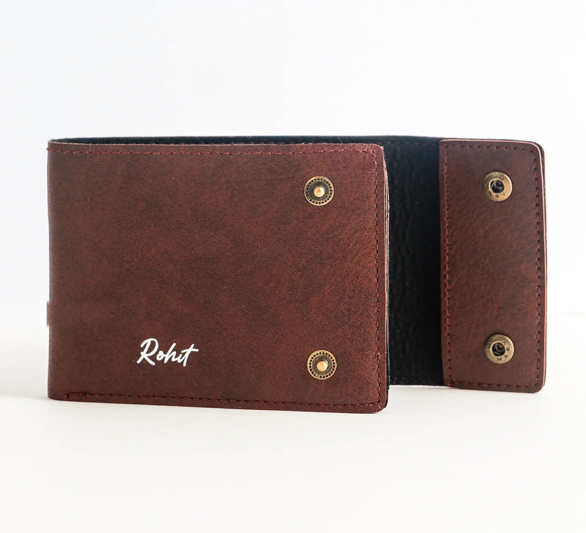 Personalized Buttoned Men's Wallet In Tan
