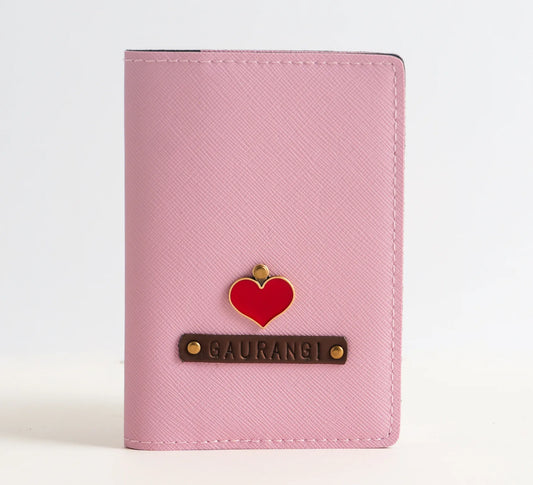 Personalized Passport Cover In Baby Pink