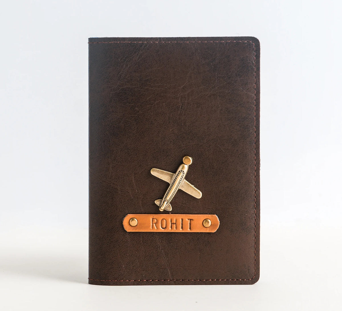 Personalized Passport Cover In Dark Brown