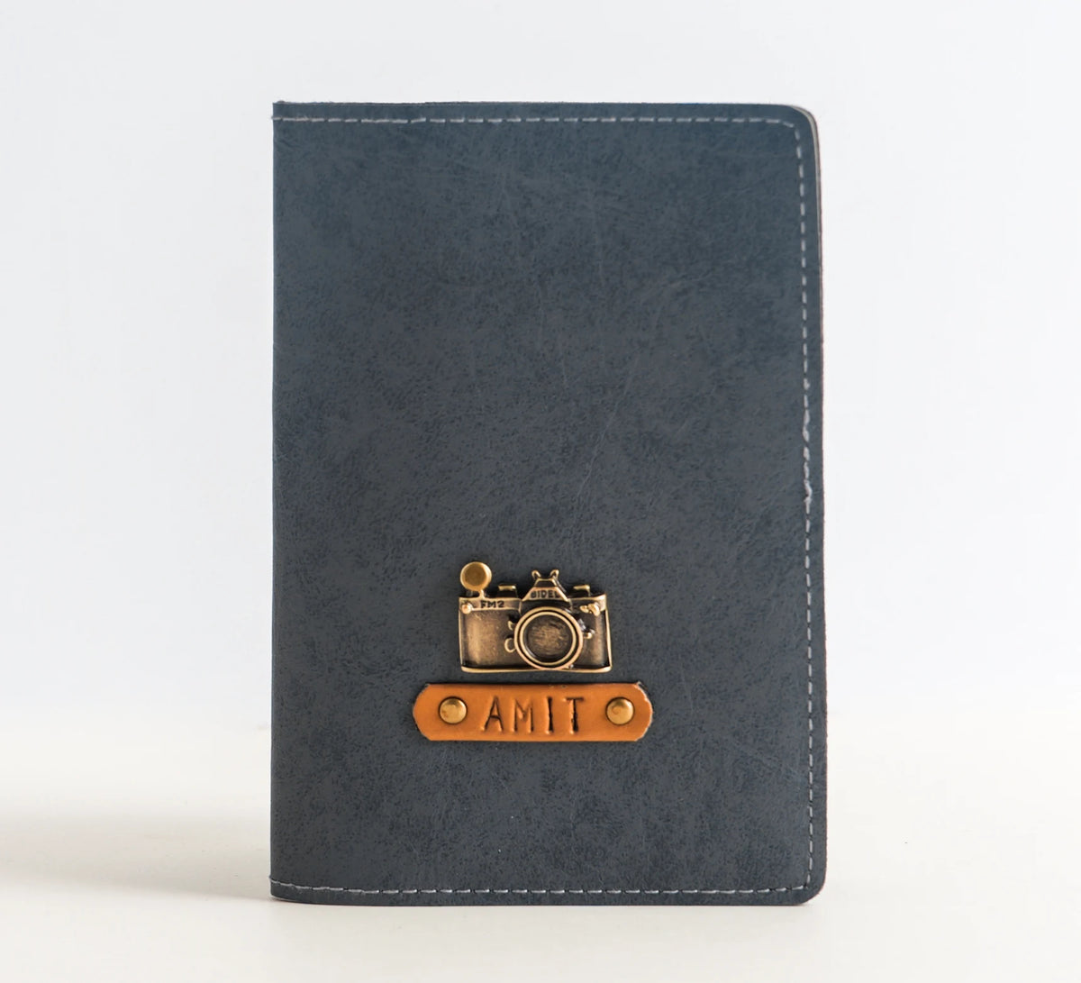 Personalized Passport Cover In Grey