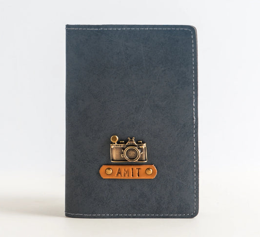 Personalized Passport Cover In Grey