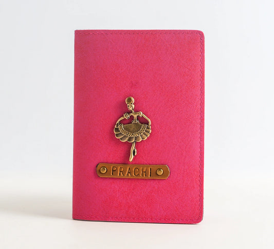 Personalized Passport Cover In Dark Pink