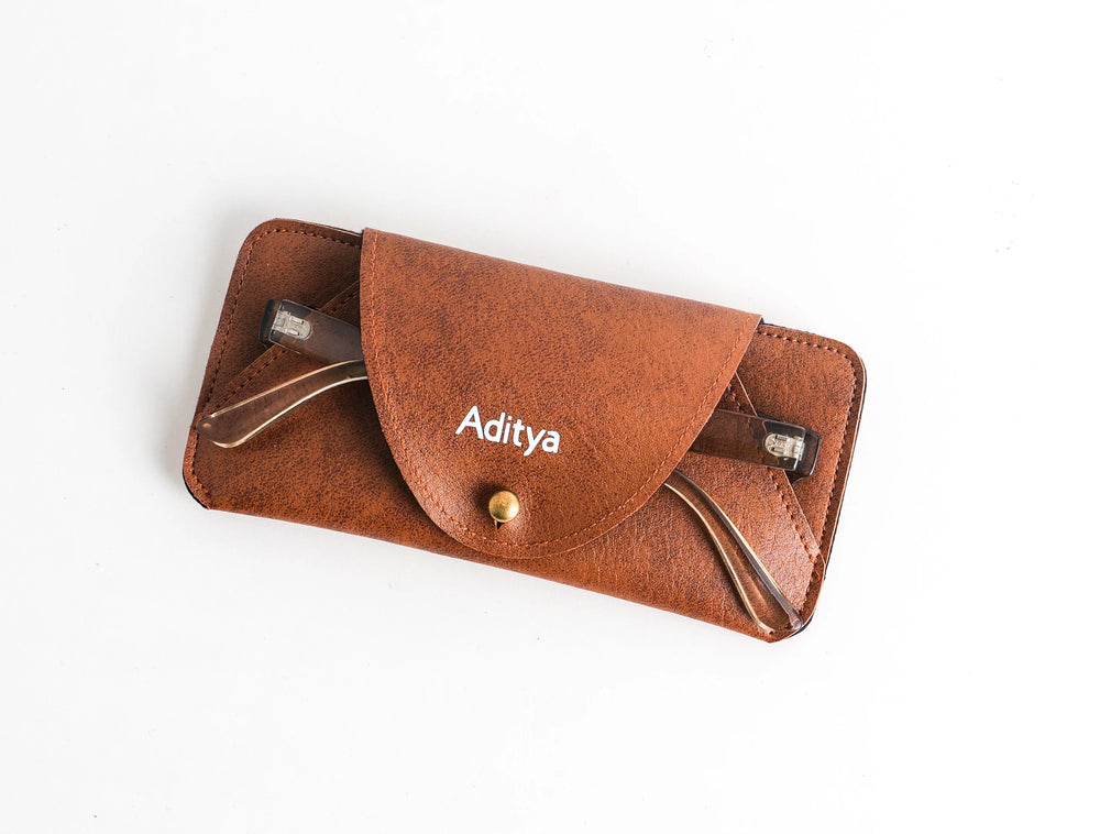 Personalized Sun Glass Cover In Brown