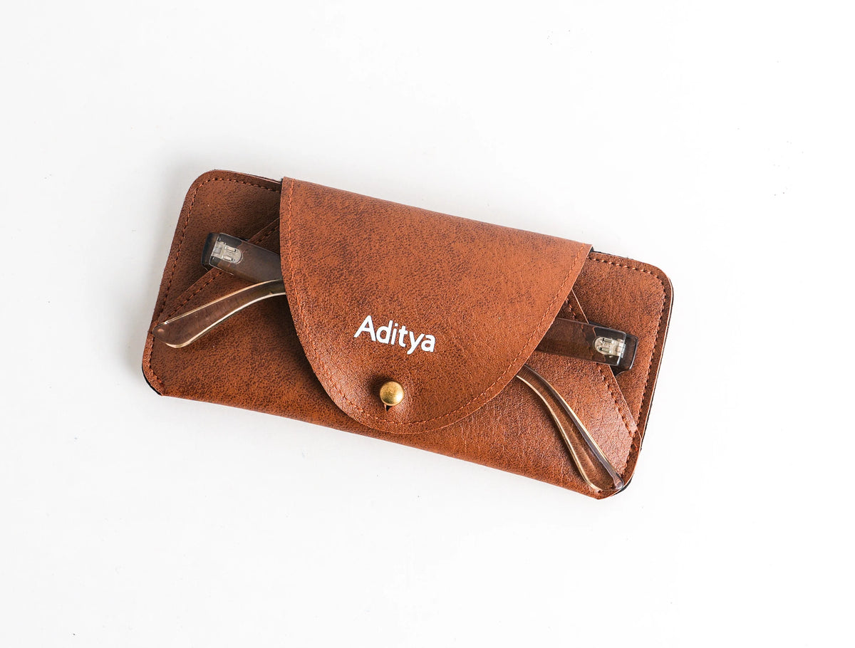 Personalized Sun Glass Cover In Brown