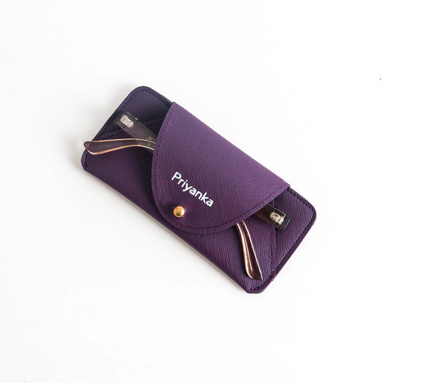 Personalized Sun Glass Cover In Palm Purple